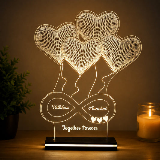 Eternal Hearts – Personalized Couple LED Lamp