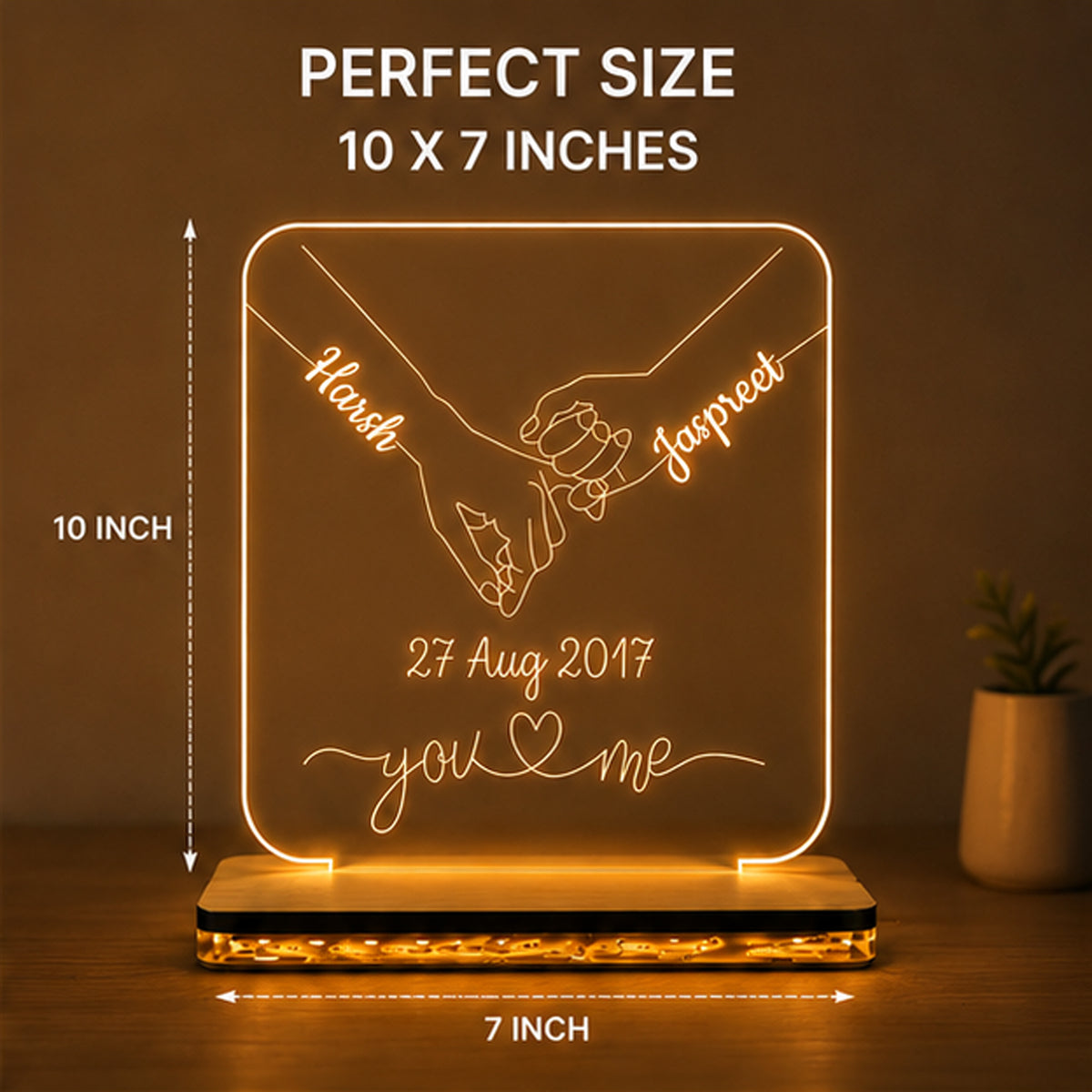 Customized Couple LED Light – Name & Date Romantic Gift for Couples
