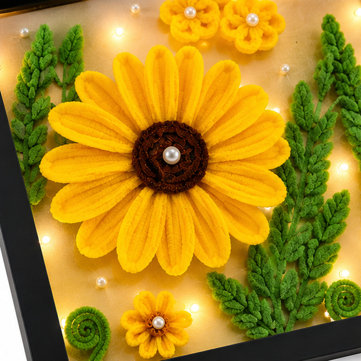 Personalized LED Photo Frame with Handmade 3D Flowers