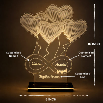 Eternal Hearts – Personalized Couple LED Lamp