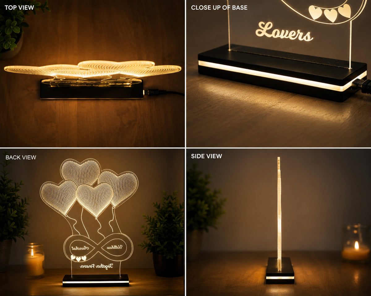 Eternal Hearts – Personalized Couple LED Lamp