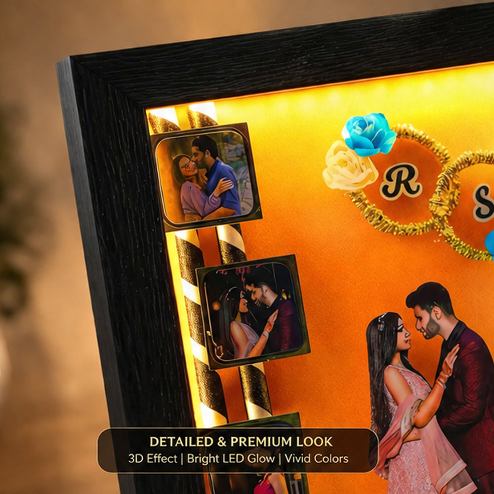 Personalized LED Couple Shadow Box Frame