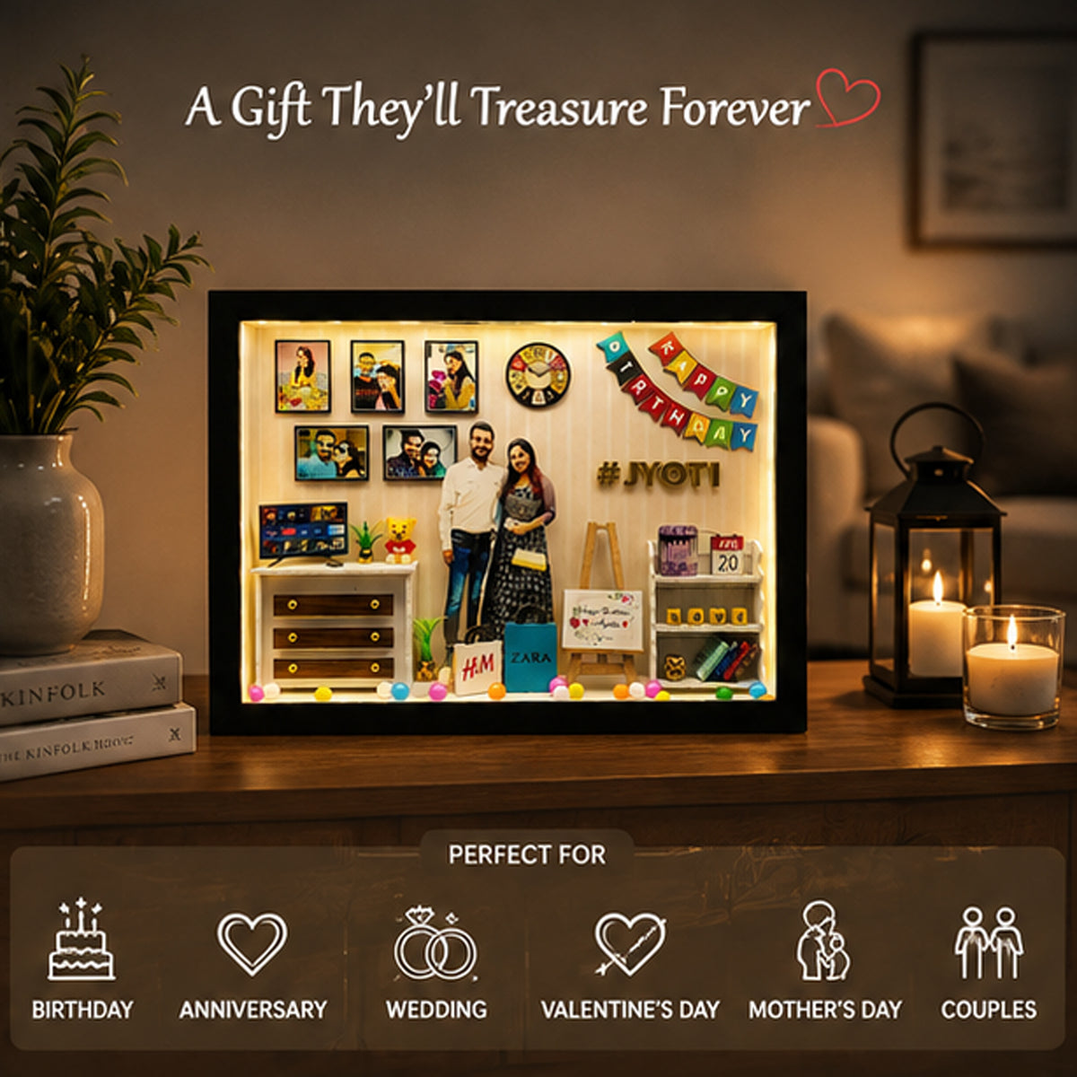 Happy Birthday  – Personalized 3D Miniature Frame