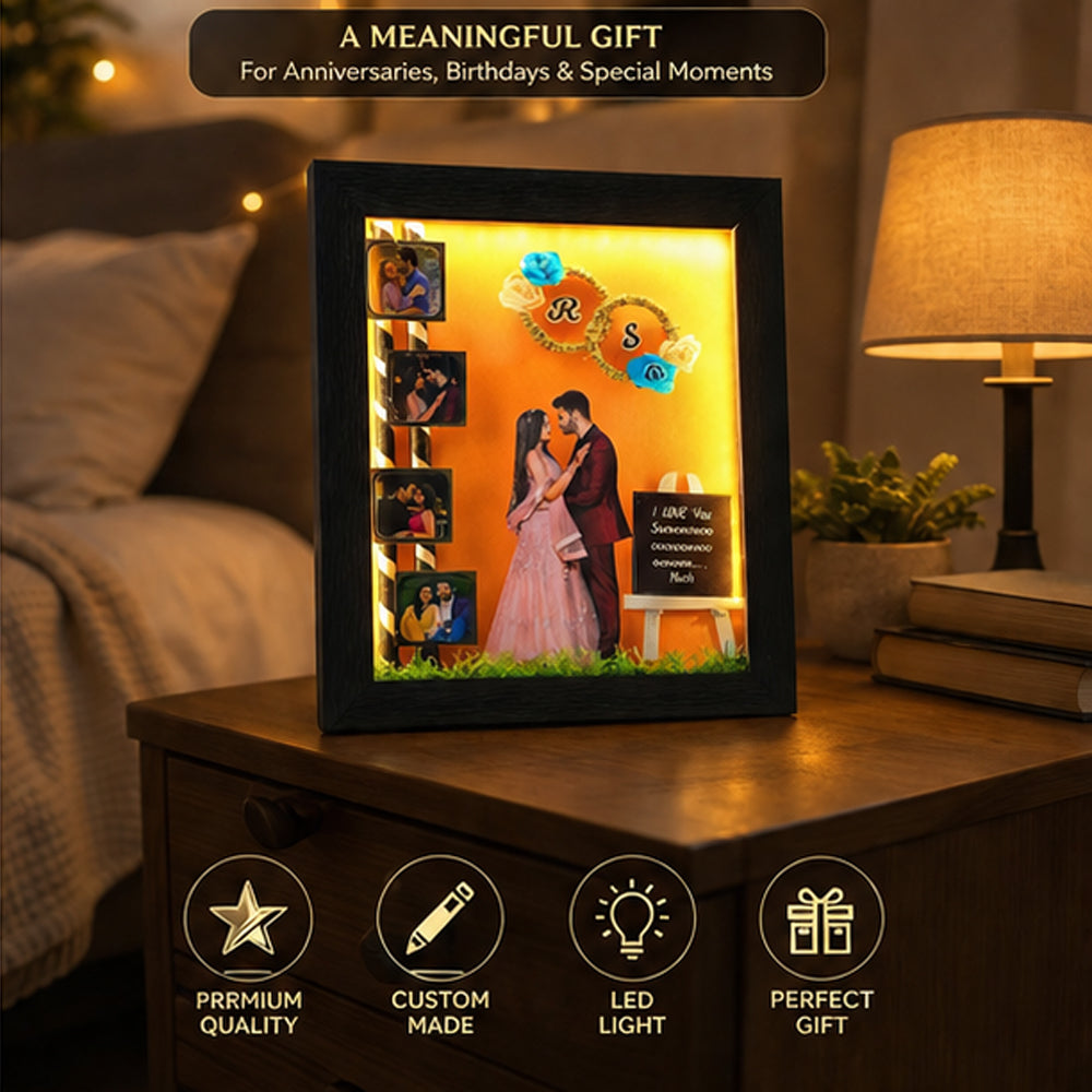 Personalized LED Couple Shadow Box Frame