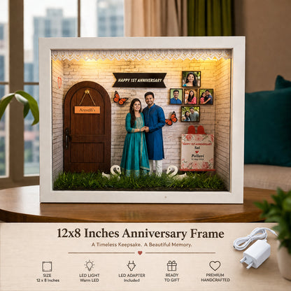 Personalized LED Anniversary Shadow Box Frame (12 × 8 Inches)