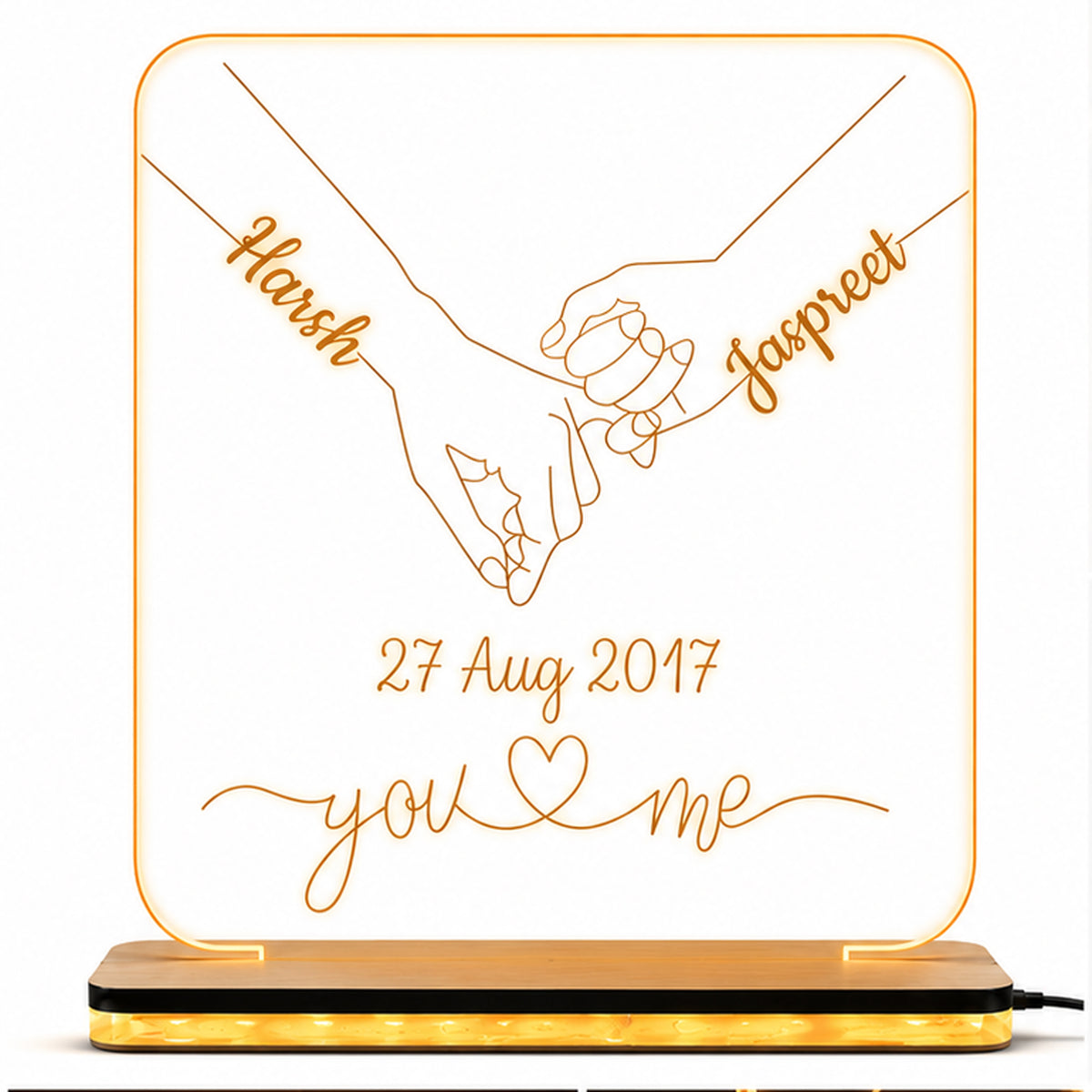 Customized Couple LED Light – Name & Date Romantic Gift for Couples