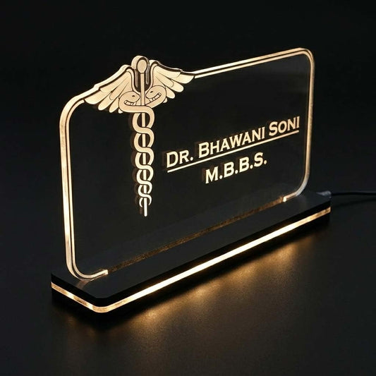Personalized LED Acrylic Doctor Name Plate | Custom Medical Gift for Doctors