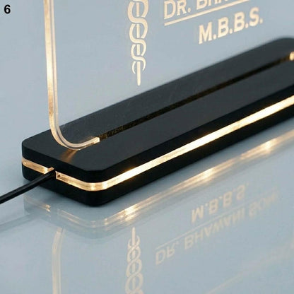 Personalized LED Acrylic Doctor Name Plate | Custom Medical Gift for Doctors
