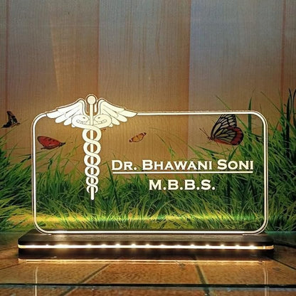 Personalized LED Acrylic Doctor Name Plate | Custom Medical Gift for Doctors