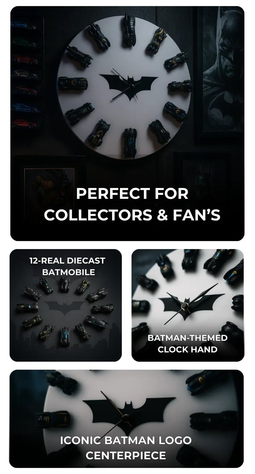Batmobile Wall Clock – Black Edition